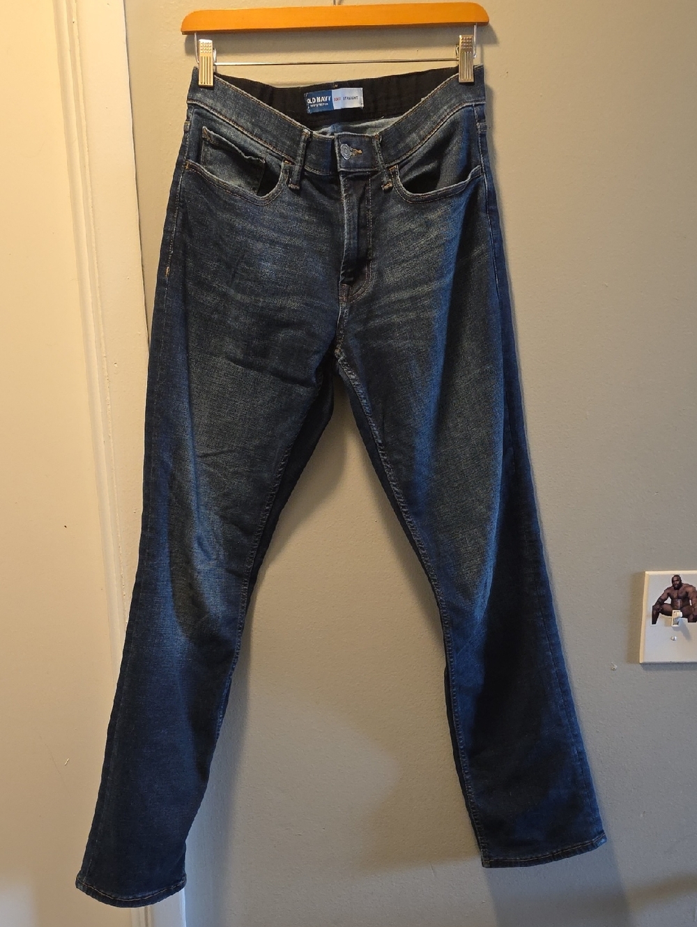 Old Navy Men’s Straight Jeans in Dark Blue Denim